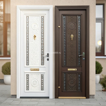 Стильная металлическая дверь для дома белая